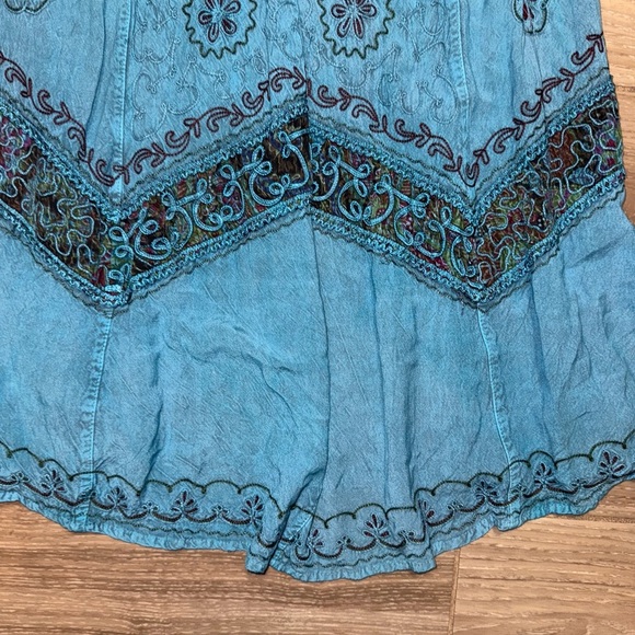 Ludy" Blue Bohemian Midi Dress - 100% Viscose - One Size - Picture 11 of 15